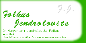 folkus jendrolovits business card